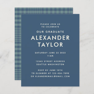 Budget Classic Blue Glen Plaid Pattern Graduation 