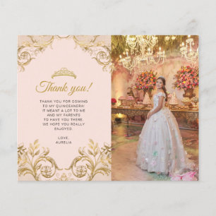 BUDGET Classic Blush Pink Gold Photo Quinceañera