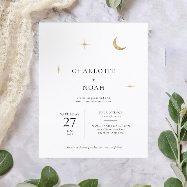 BUDGET Classic Celestial Gold Moon Stars Wedding (Creator Uploaded)