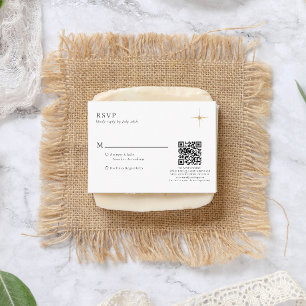 BUDGET Classic Celestial Gold Star Wedding QR Code Enclosure Card
