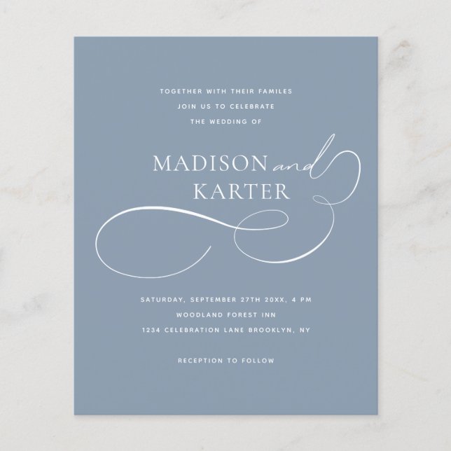 BUDGET Classic Dusty Blue Infinity And Wedding (Front)