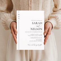 Budget Classic Elegant Wedding Invitation