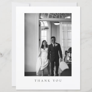 Budget Classic Formal Wedding Photo Thank You Card