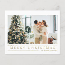 BUDGET Classic Gold Merry Christmas Photo Collage