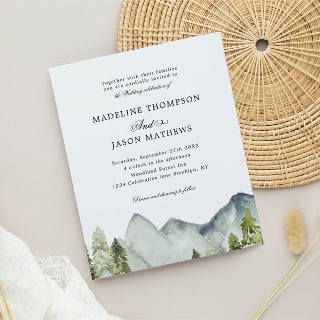 BUDGET Classic Mountain Forest Watercolor Wedding (Creator Uploaded)