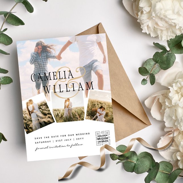 BUDGET Classic PHOTO QR CODE Save The Date Flyer (Creator Uploaded)