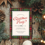 Budget Classic Plaid Retro Script Christmas Party Invitation<br><div class="desc">Budget Classic Plaid Retro Script Christmas Party Invitation features a traditional red and green plaid frame,  with retro script and classic type.</div>