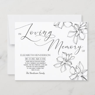 Budget Classic Sympathy Memory /Thank you.