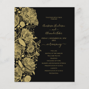 Budget Classic Wedding Program card. Flyer