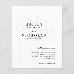 Budget Classy Chic Romantic Typography Wedding