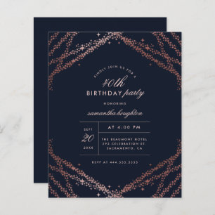 Budget Classy Rose Gold & Navy Blue Birthday Party