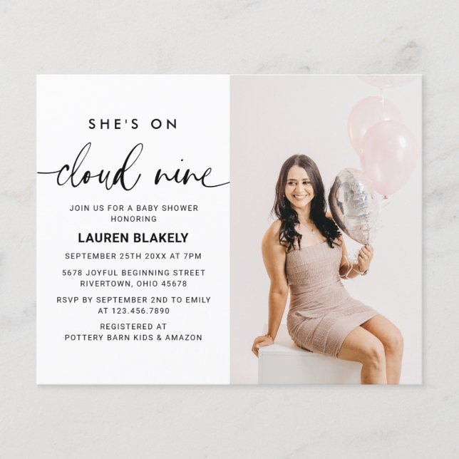 Budget Cloud 9 Gender Neutral Baby Shower Flyer (Front)