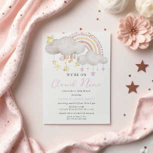 Budget Cloud Nine Girl Baby Shower Invitation