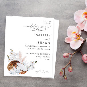 Budget Coconut Coral & White Floral Wedding