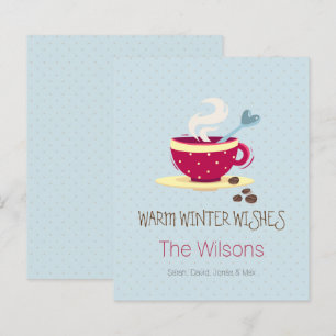 Budget Coffee Warm Winter Wishes Holiday Card