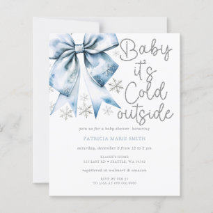 Budget Cold Outside Bow Boy Baby Shower