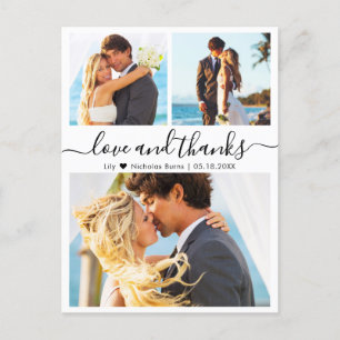 Budget Collage Love and Thanks Wedding Thank You Postcard