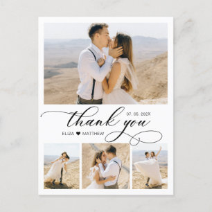 Budget Collage Wedding Thank You Script Heart  Postcard