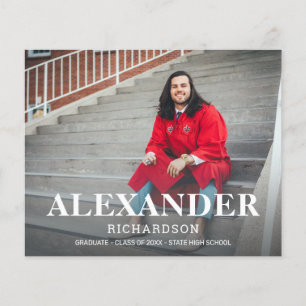 Budget Collegiate Mod Name Photo Graduation Announ Flyer
