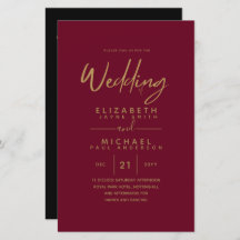 BUDGET Colour Trends GOLD Wedding Invite Modern
