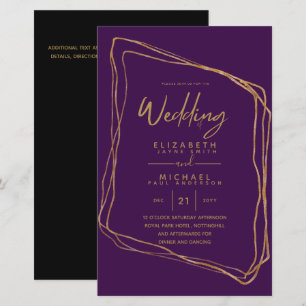 BUDGET Colour Trends GOLD Wedding Invite Modern