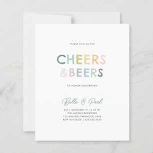 Budget Colourful Cheers & Beers Moden Couple Showe