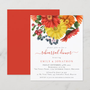 Budget Colourful Fall Florals Rehearsal Dinner