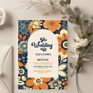 Budget Colourful Groovy Retro 70s Floral Wedding