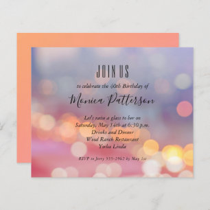 Budget Colourful Lights Birthday Party Invitations