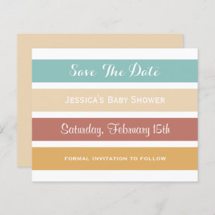 Budget Colourful Pastel Stripes Save the Date