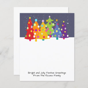 BUDGET Colourful Rainbow Christmas Tree Card