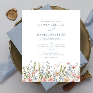 Budget Colourful Wildflower Wedding Invitation