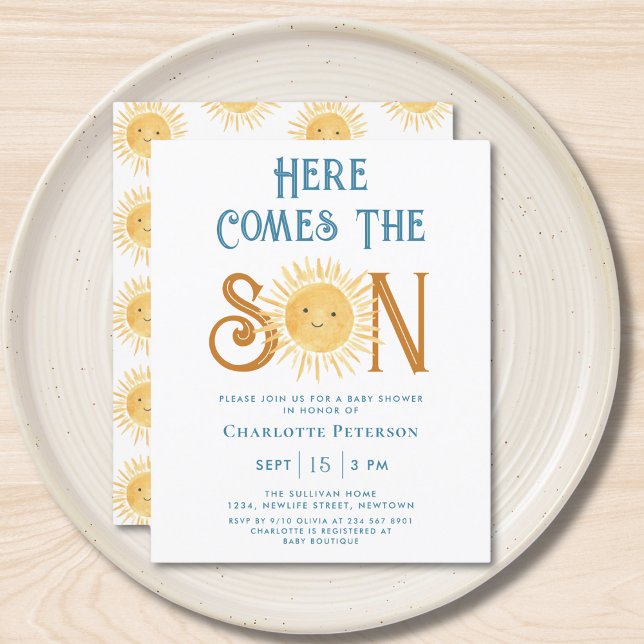 Budget  Comes The Son Baby Shower Invitation (Creator Uploaded)