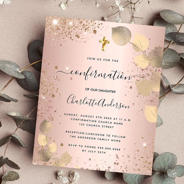 Budget confirmation blush eucalyptus invitation (Creator Uploaded)