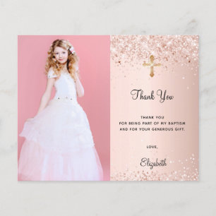 Budget confirmation blush glitter photo thank you