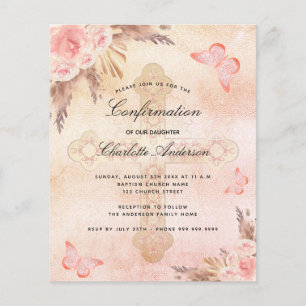Budget confirmation butterfly blush pampas grass