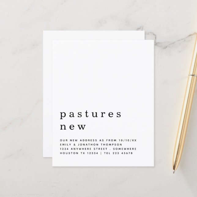 Budget Contemporary Moving New Address Details (Front/Back In Situ)