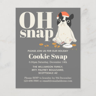 Budget Cookie Swap Cute Puppy Grey Invitation