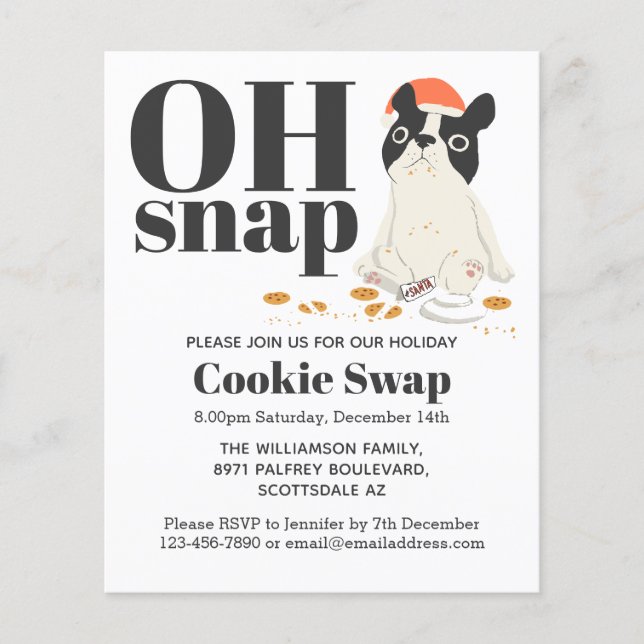 Budget Cookie Swap Puppy and Cookies Invitation (Front)