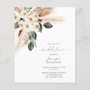 Budget Copper Boho Pampas & Floral 2 Bridal Shower