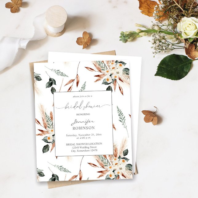 Budget Copper Boho Pampas & Floral Bridal Shower (Creator Uploaded)