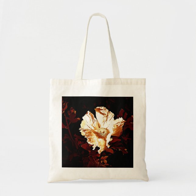 budget copper & cream poppy tote bag (Front)