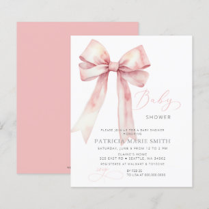 Budget Coquette Pink Bow Girl Baby Shower