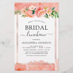 Budget Coral Peach Bridal Shower Luncheon