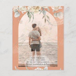 BUDGET Coral Terracotta Pampas Grass Wedding Flyer