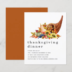 Budget Cornucopia Sunflower Thanksgiving  Invite
