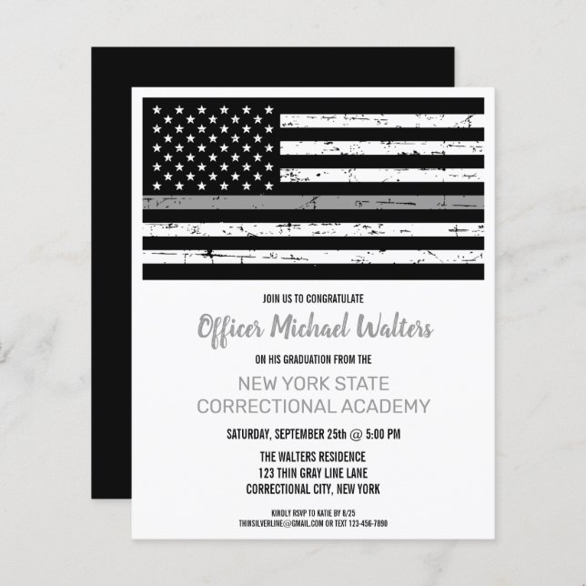 Budget Correctional Officer Graduation Cards (Front/Back)