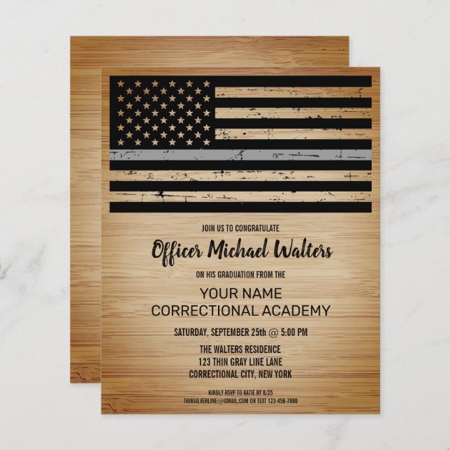 Budget Correctional Officer Graduation Invite (Front/Back)