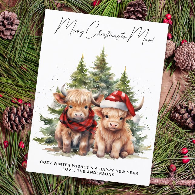 Budget Cosy Highland Cow Calf Farm Merry Christmas (Creator Uploaded)