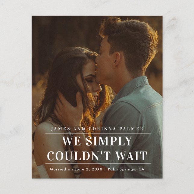 Budget Couldn't Wait Photo Wedding Announcement (Front)